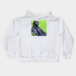 Brown Bear sitting on a hill Kids Hoodie